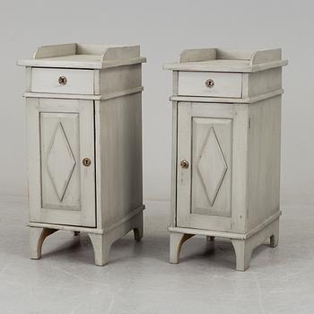 A pair of bedside tables, gustavian style, modern.