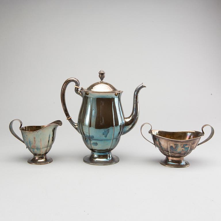 GAB, kaffeservis 3 dlr silver Stockholm 1927, 1933, Stockholm.