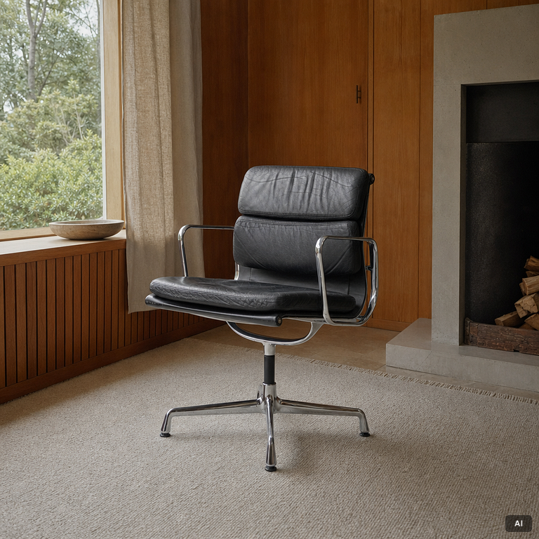 Charles & Ray Eames, an 'EA208 Soft Pad Chair' swivel chair, Vitra, 2010's.