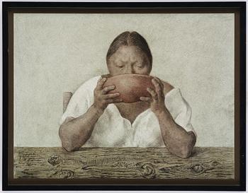 Fransisco Züniga, "Women with bowl" from: "Hommage aux Prix Nobel" (The Nobel Prize portfolio).