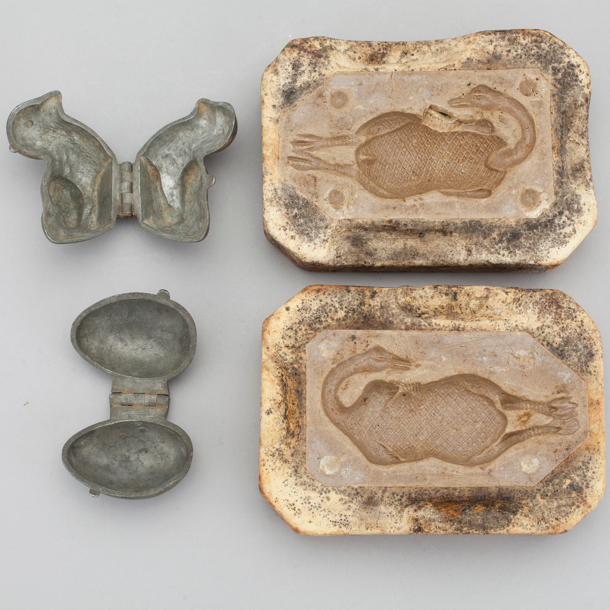 CHOKLADFORMAR & MARSIPANFORM, 3 st, 1900-talets första hälft.