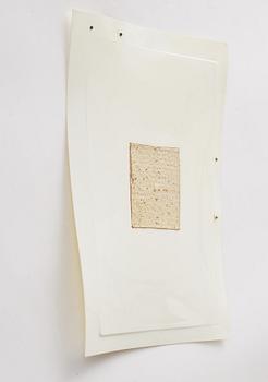 Helen Marten, vacuum formed matzoh cracker, ABS plastic, stainless steel. 2010.