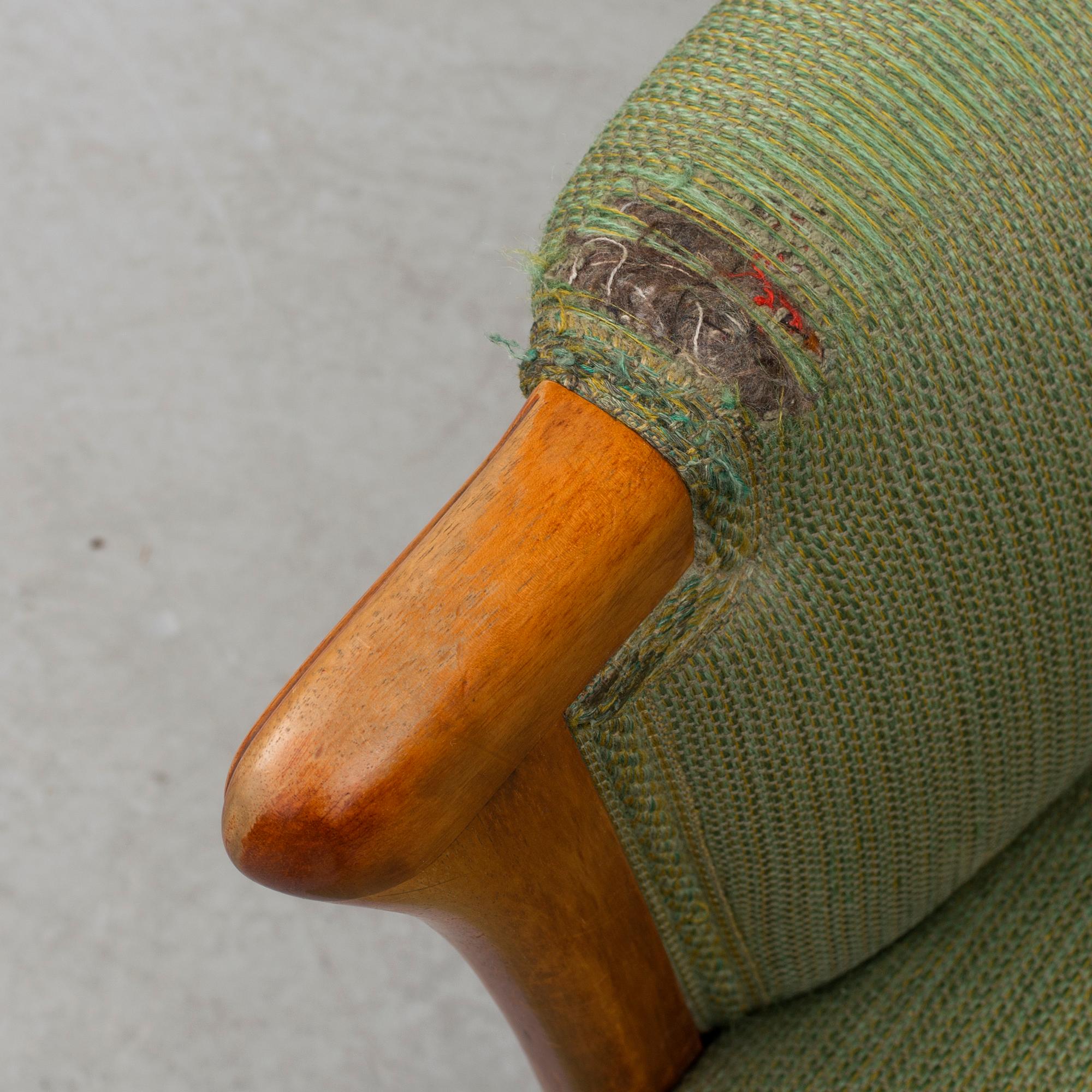 CARL MALMSTEN, fåtölj, "Vår Fru", O.H. Sjögren, Tranås. Brickmärkt. 1900-talets andra hälft.