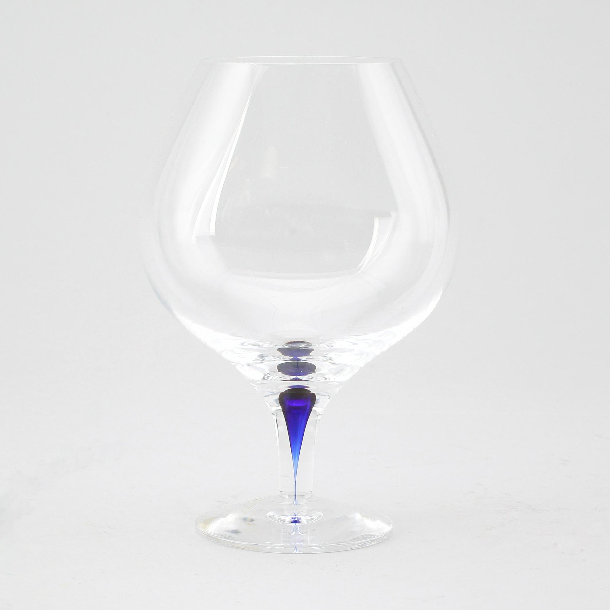 KONJAKSKUPOR, 12 st, glas, "Intermezzo", Erika Lagerbielke, Orrefors.