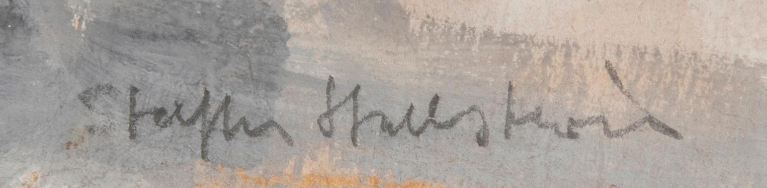 Staffan Hallström, gouache signerad.