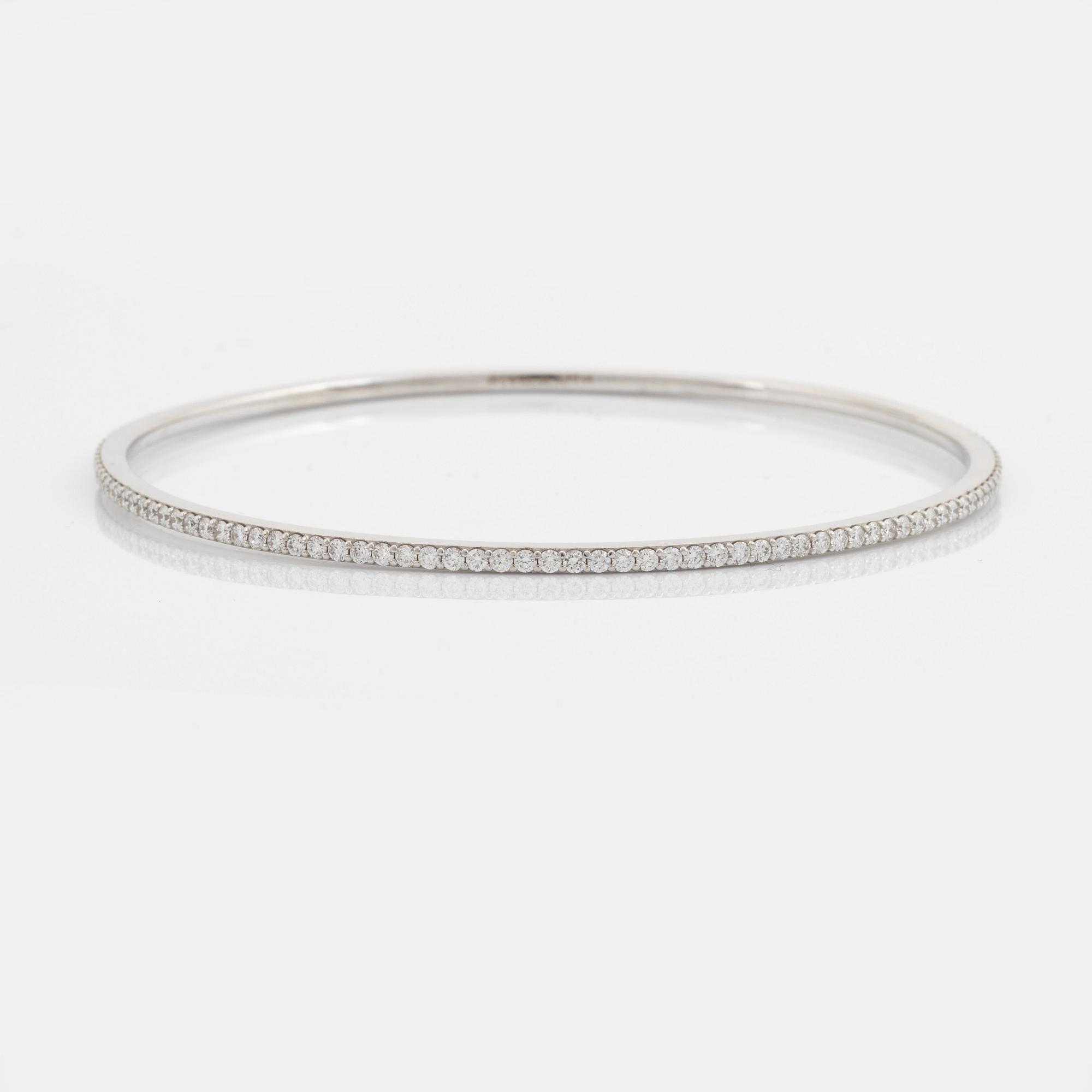 Brilliant cut diamond bangle.