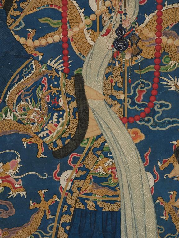 A painting of a high ranking noble woman, Qing dynasty, 19th century. Anonymous artist.