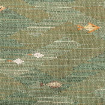 A CARPET, "Fiskar", flat weave, ca 259 x 239,5 cm, probably by Elsa Gullberg.