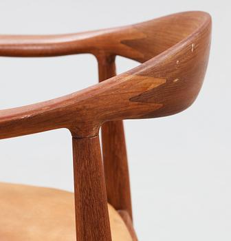 A pair of Hans J Wegner teak 'The Chair', by Johannes Hansen, Denmark 1950-60's.