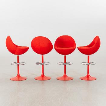 A SET OF 4 BAR STOOLS BY JOHANSSON DESIGN, 1970's.