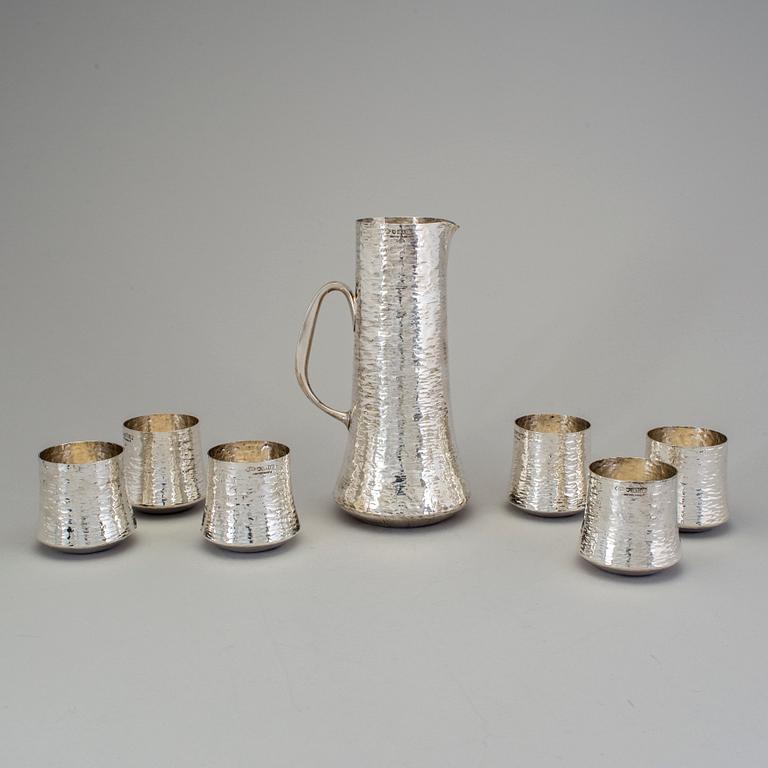 A Finish 20th century jug and beakers, mark of Tapio Wirkkala,  Kultakeskus, Tavasterhus.