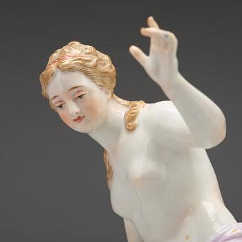 SKULPTURGRUPP, porslin. "Tritons fångst". Meissen, 1800-talets andra hälft. 2:a sortering.