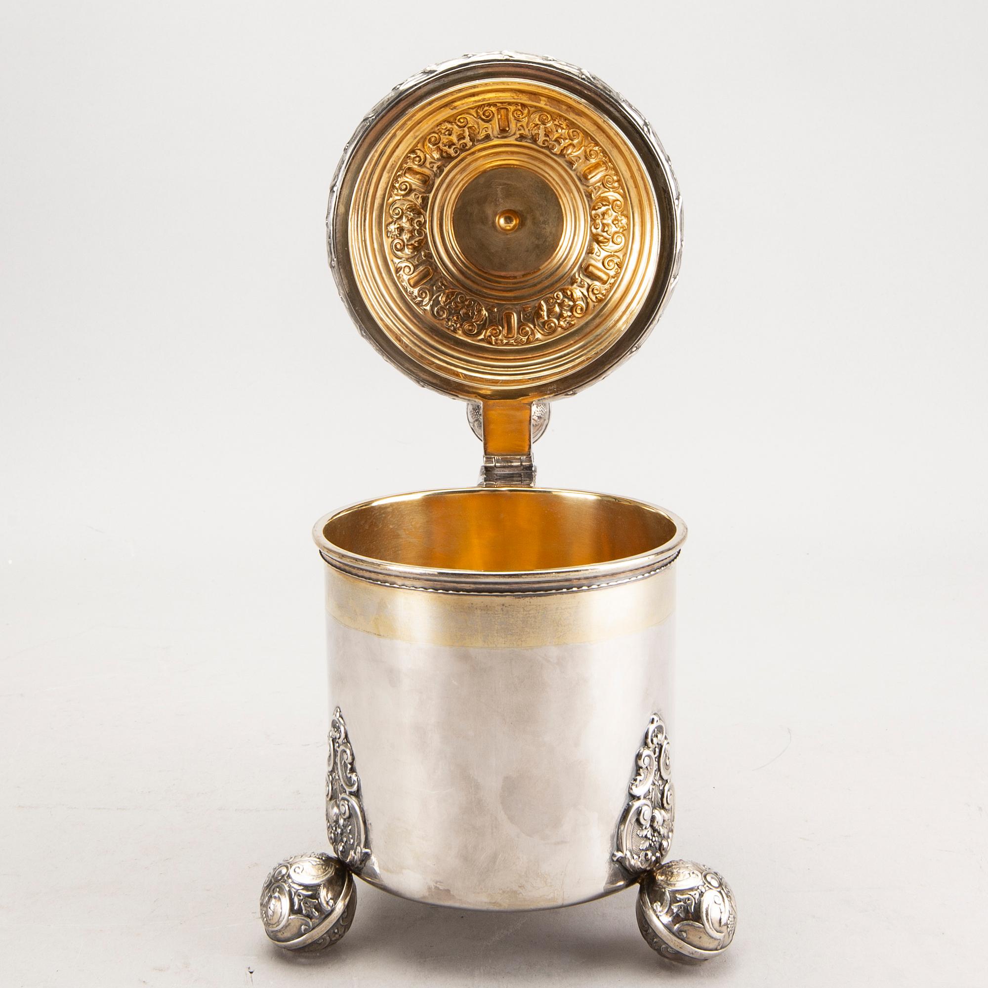 A Swedish 20th century silver tankard mark of CG Hallberg Stockholm 1951 weight 578 gr.