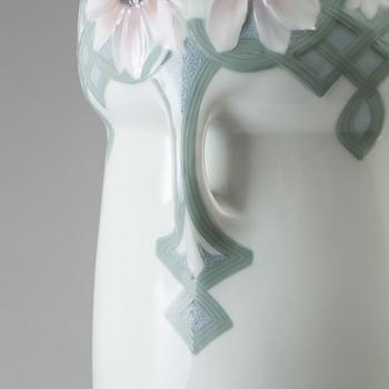 A Karl& Waldemar Lindström Art Nouveau porcelain floor vase, Rörstrand, early 20th century.