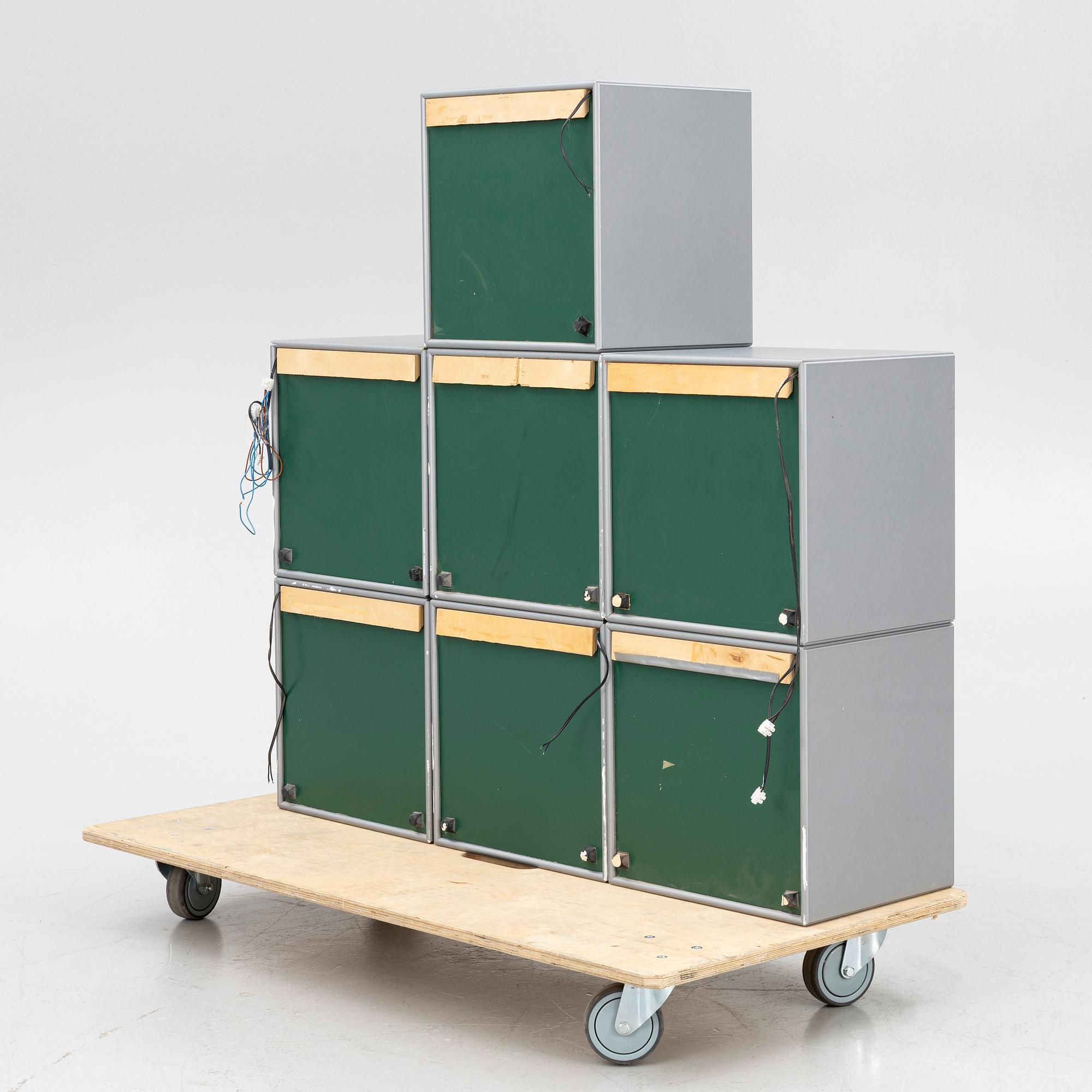 Peter J Lassen, a 7 pieces, shelving system, Montana Møbler, Denmark.