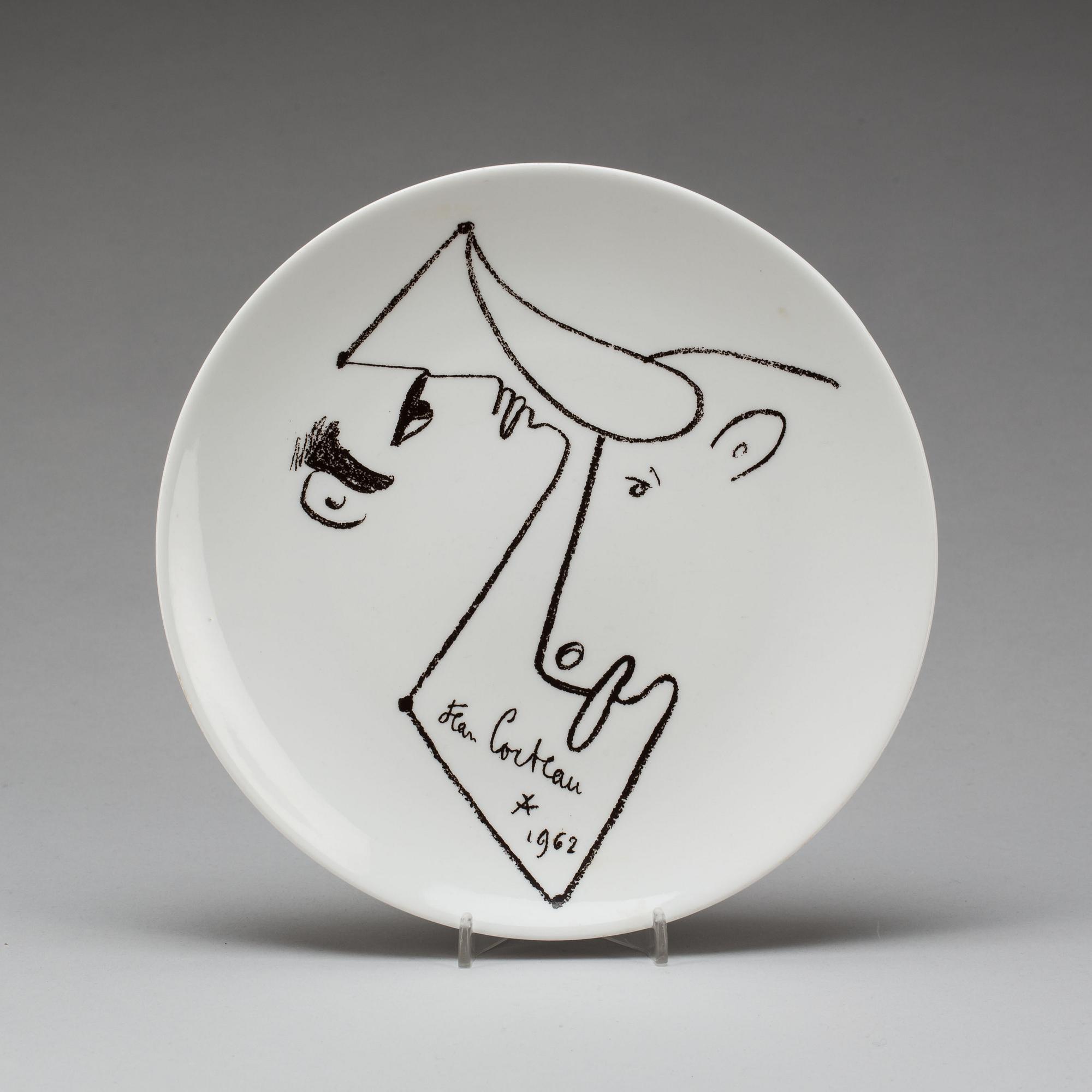 TALLRIK, porslin. MADE IN FRANCE PROMO CERAM, "Jean Cocteau 1969".