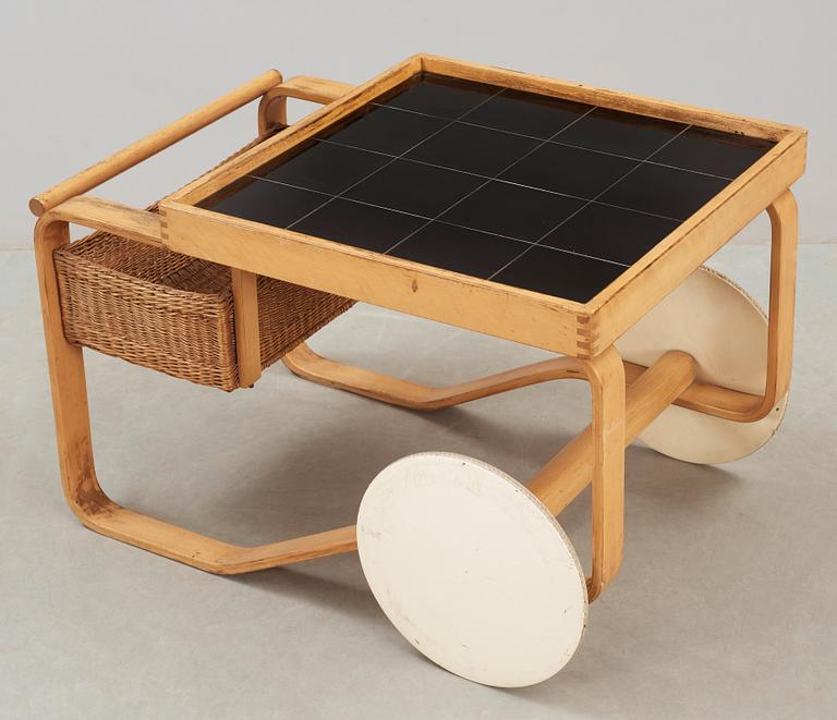 An Alvar Aalto 'model 900' serving trolley,  Huonekalu-ja Rakennustyötehdas Ab for Artek, Finland, probably 1940's-50's.