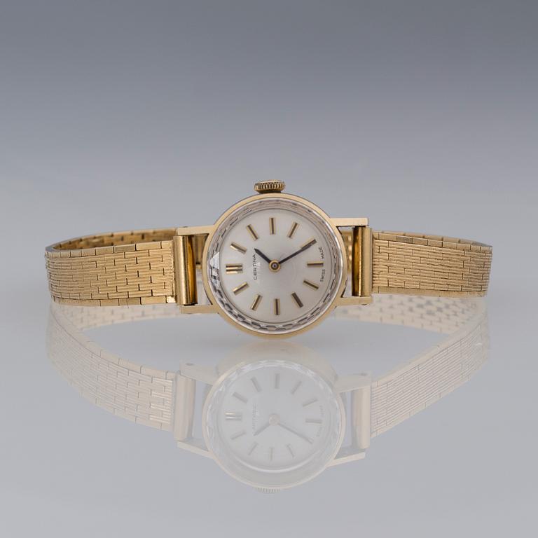 CERTINA, wrist watch, 18K gold, 19 mm.