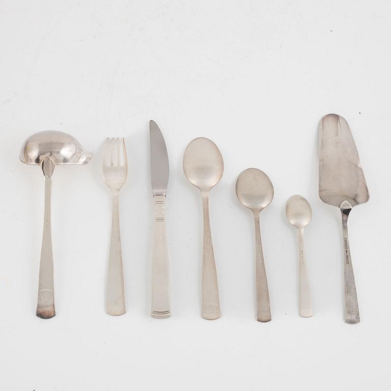 Jacob Ängman, a silver cutlery, "Rosenholm", GAB, Eskilstuna and Stockholm (53 pieces).