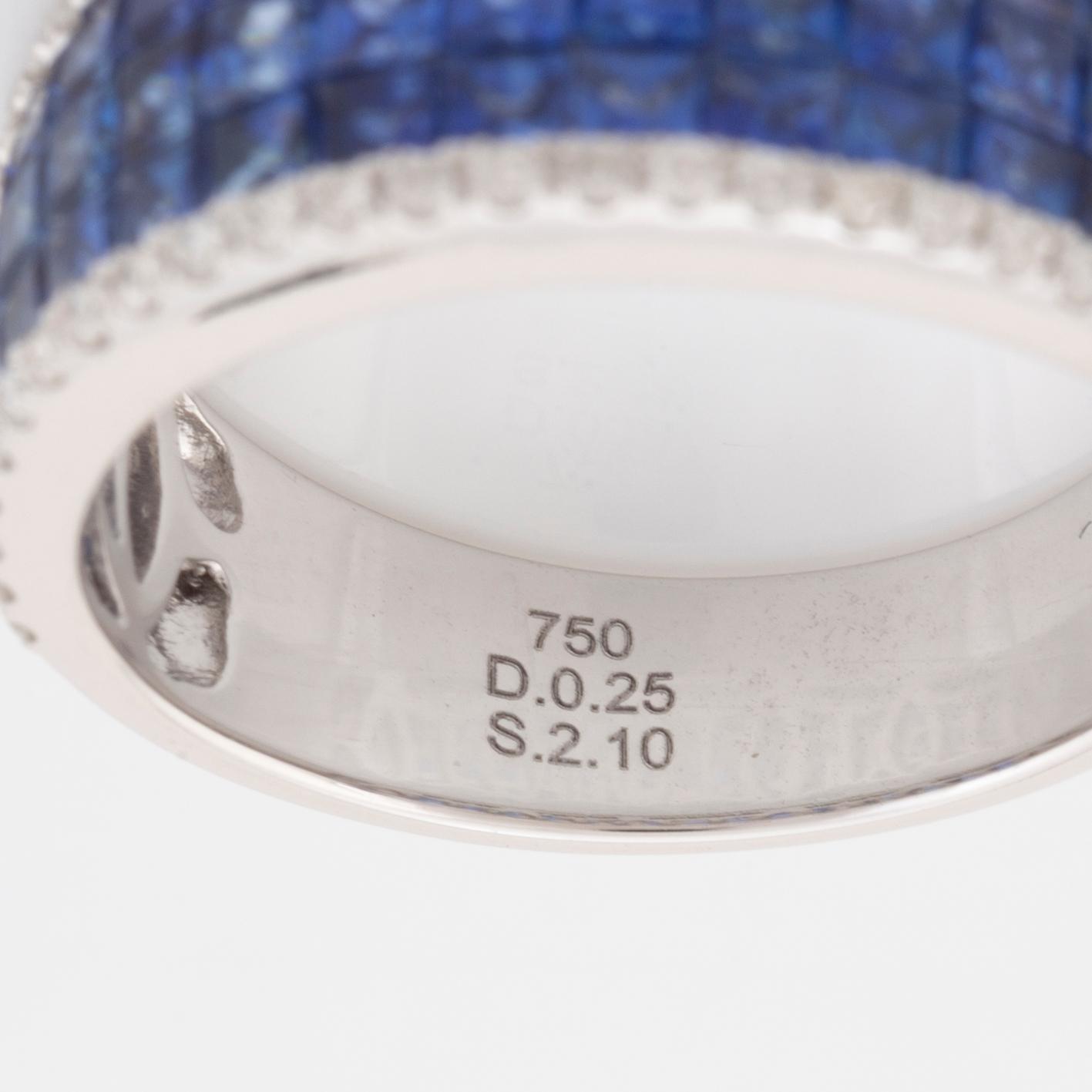 Sapphire and brilliant cut diamond ring.