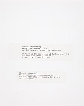 ROBERT MAPPLETHORPE, pressfotografi, "Katherine Cebrian", 1980.