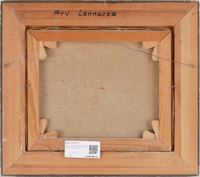 HUGO ÖFVERSTRÖM, olja på pannå, signerad.