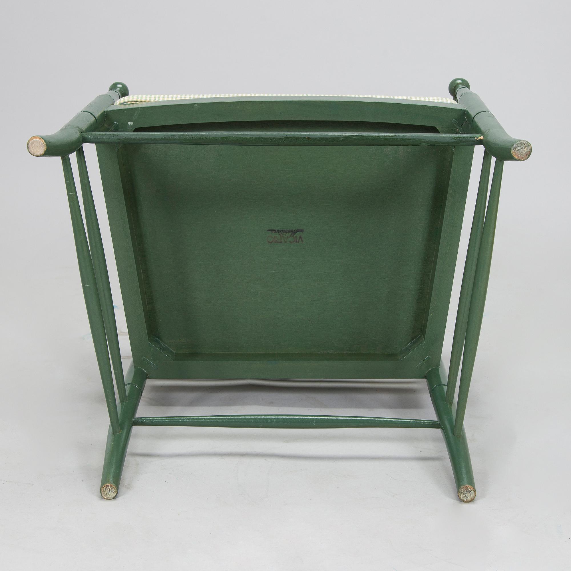 Desk/side table, a chair and a chest of drawers, last quarter of the 20th century.