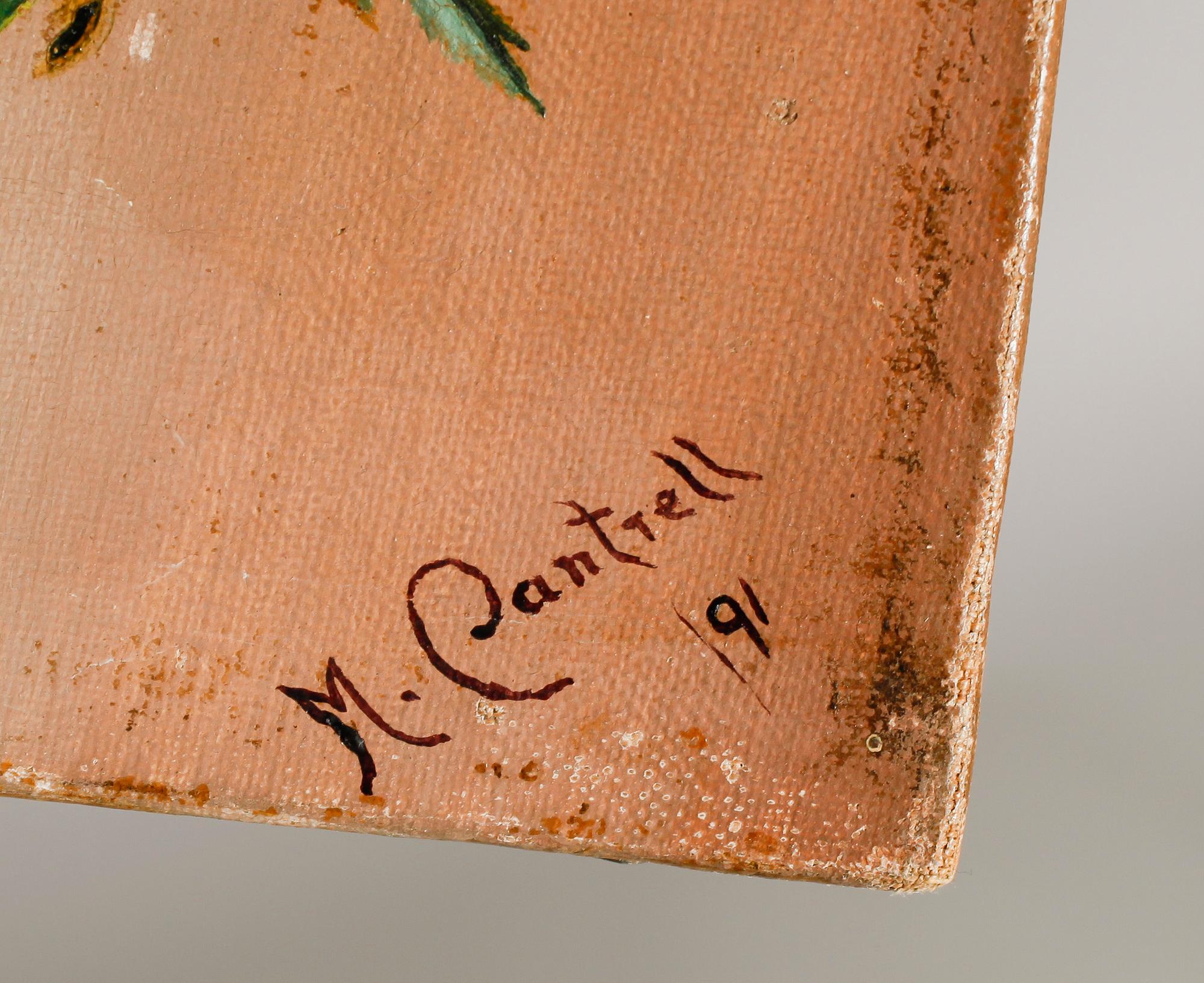 OKÄND KONSTNÄR, 1 par, olja på duk, signerade M. Cantrell och daterade -91.
