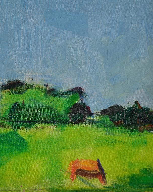 Oluf Høst, Summer landscape with horses, Bornholm.