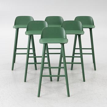 David Geckeler, bar stools, 6 pcs, “Nerd Counter”, Muuto, 2000s.