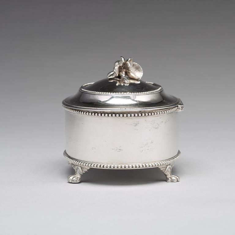 Petter Eneroth, sockerskrin, silver, Stockholm 1789. Gustavianskt.
