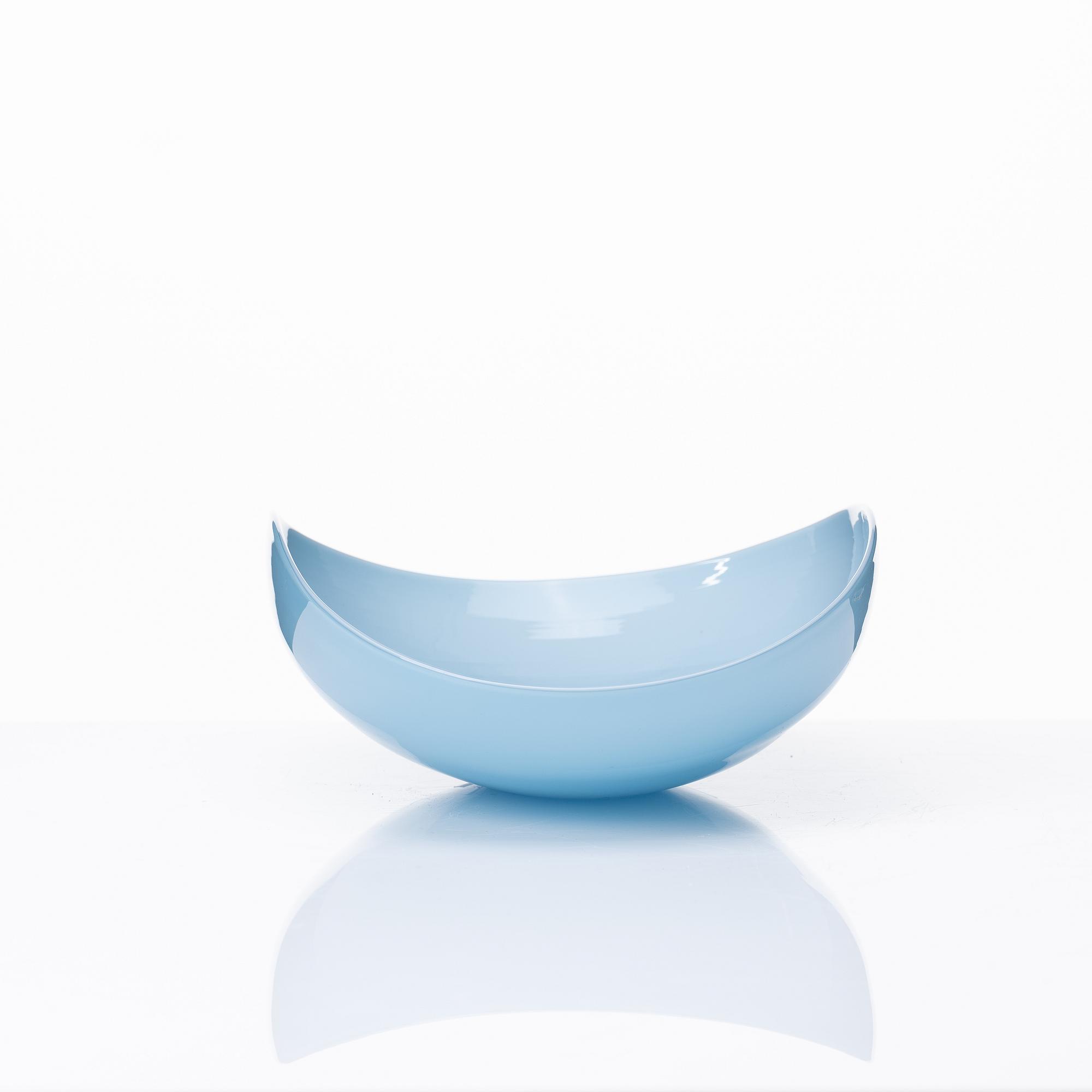 An opaque light blue bowl, Venini, Murano, Italy 1950s-60s.