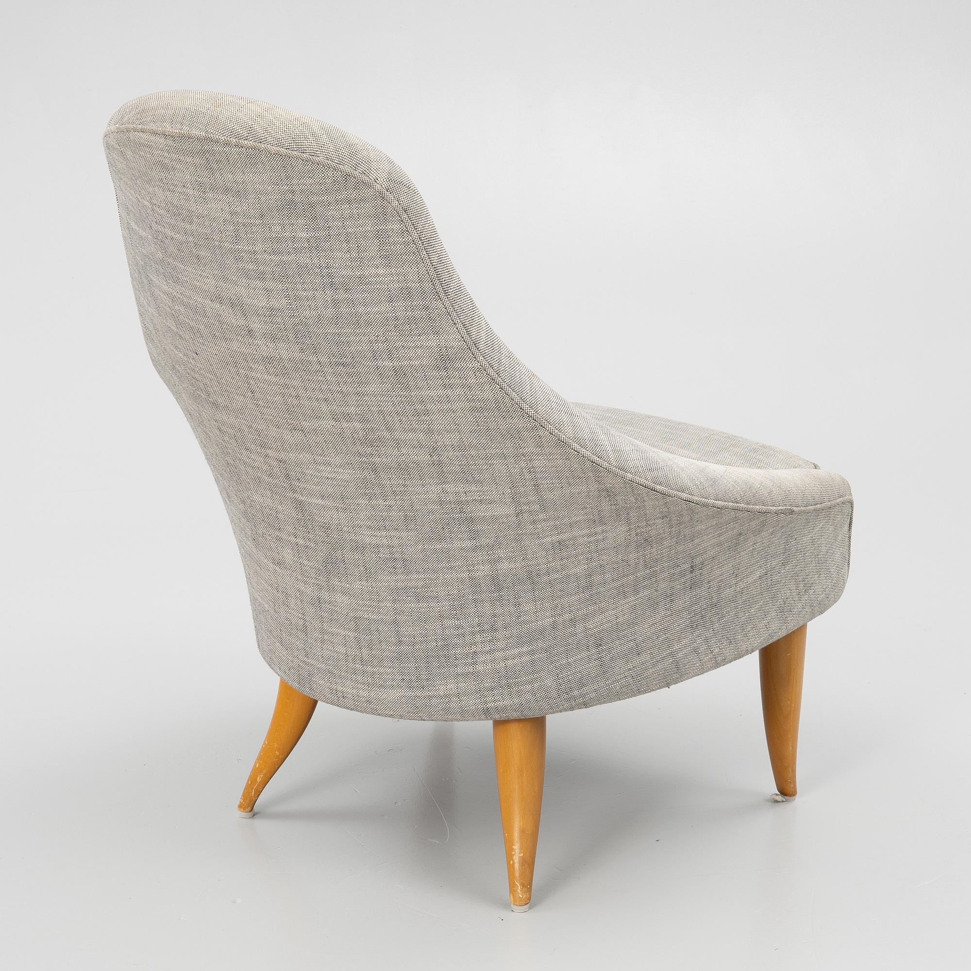 Kerstin Hörlin-Holmquist, a 'Lilla Eva' armchair and a 'Fikonlövet' ottoman, Triva, Nordiska Kompaniet.