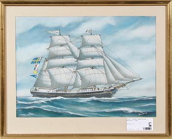 GUSTAF FREDRIKSSON, akvarell med täckvitt, sign.