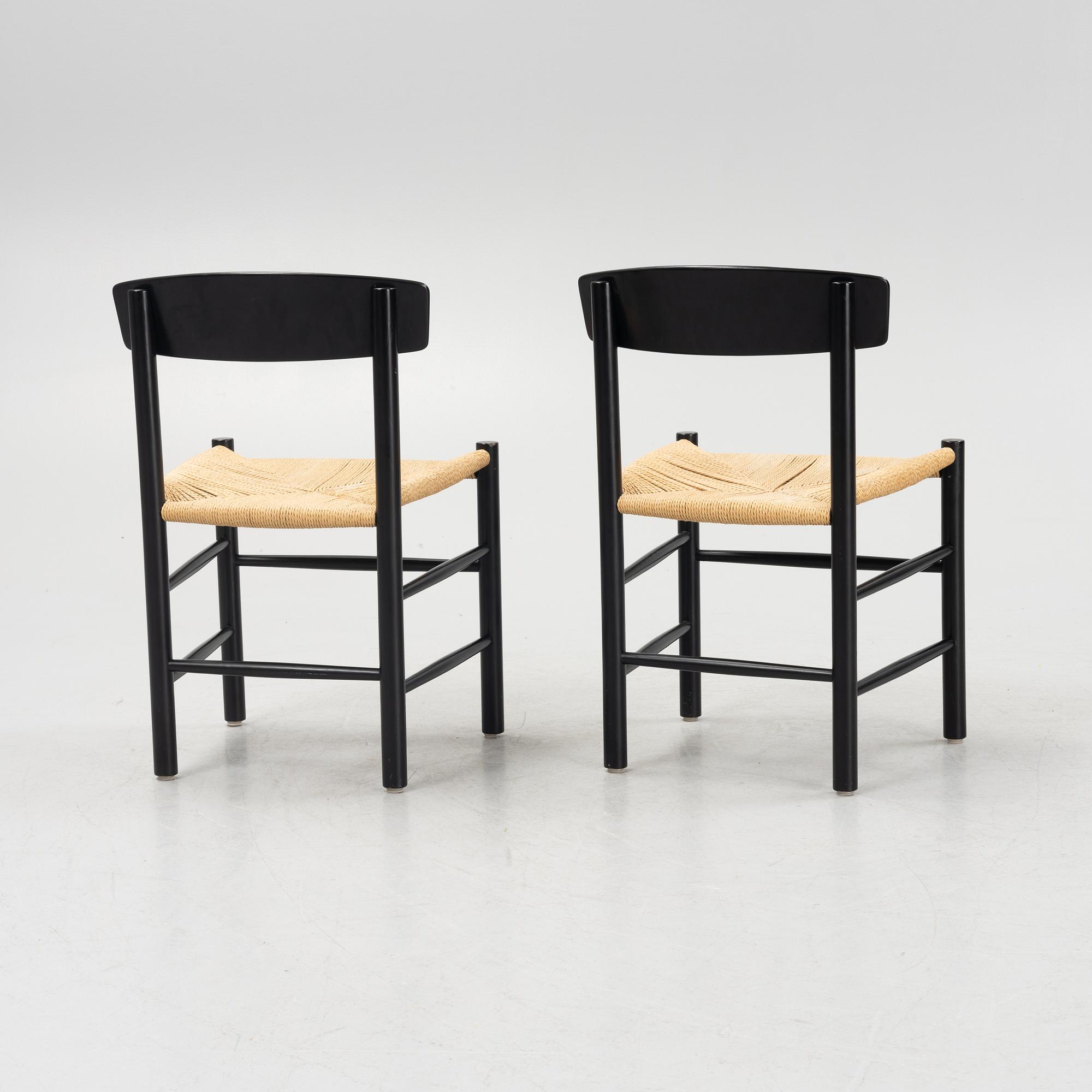Børge Mogensen, six "J39" chairs, Denmark.