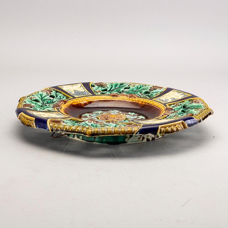 A Rörstrand majolica plate later part of the 19th century.