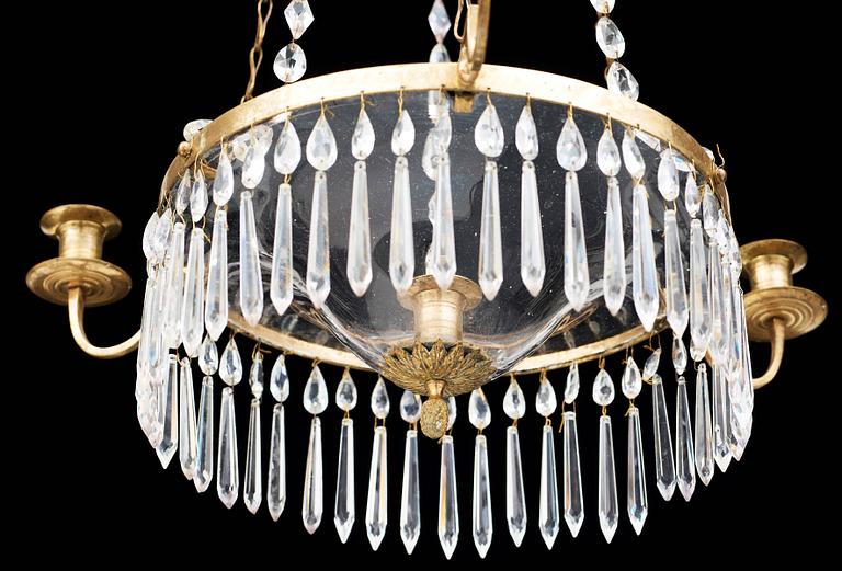 LJUSRING, för fyra ljus, sengustaviansk, 1800-talets början.
