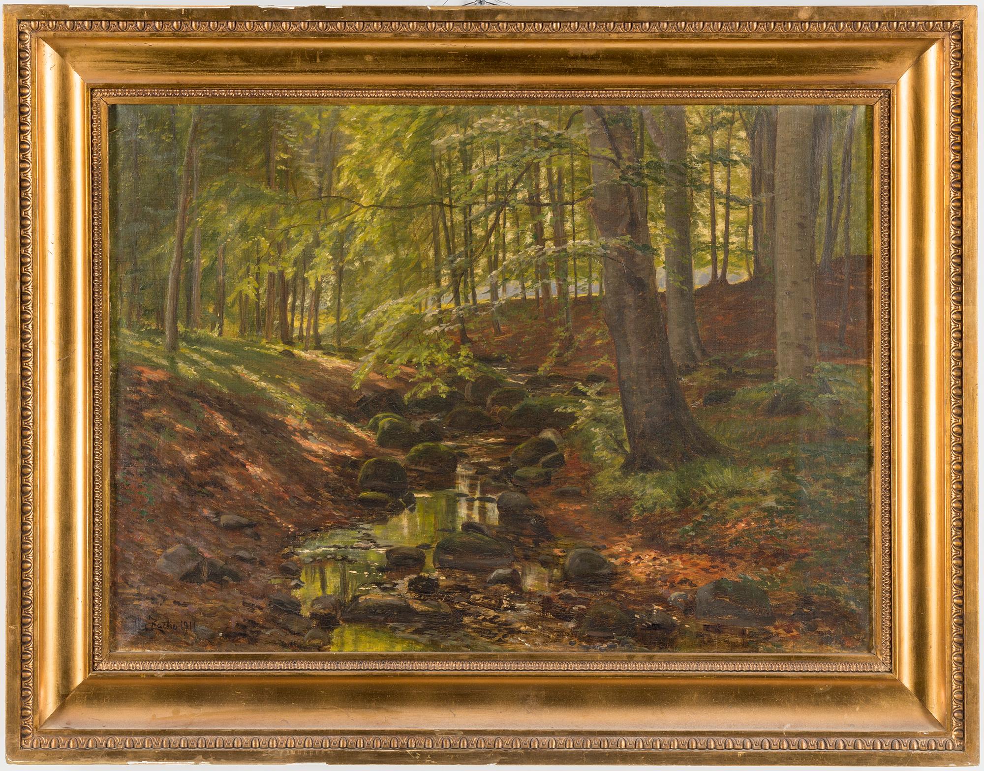 CHRISTIAN ZACHO, Oil on canvas, signed and dated 1911.