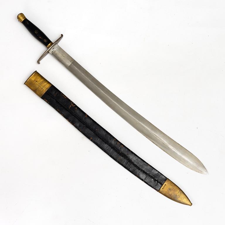 A Swedish cutlass 1810 pattern, with scabbard.