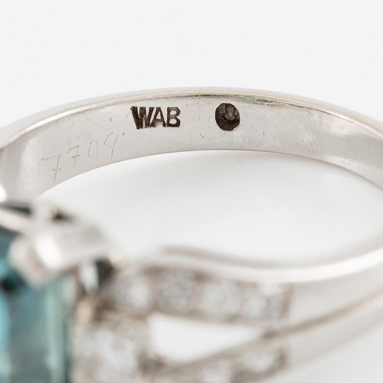 W.A. Bolin ring palladium med en zirkon och runda briljantslipade diamanter.