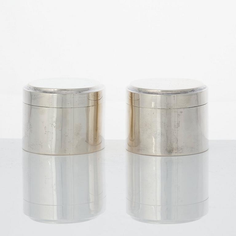 Adolf Zethelius, toilettedosor, ett par, silver, Stockholm 1814.
