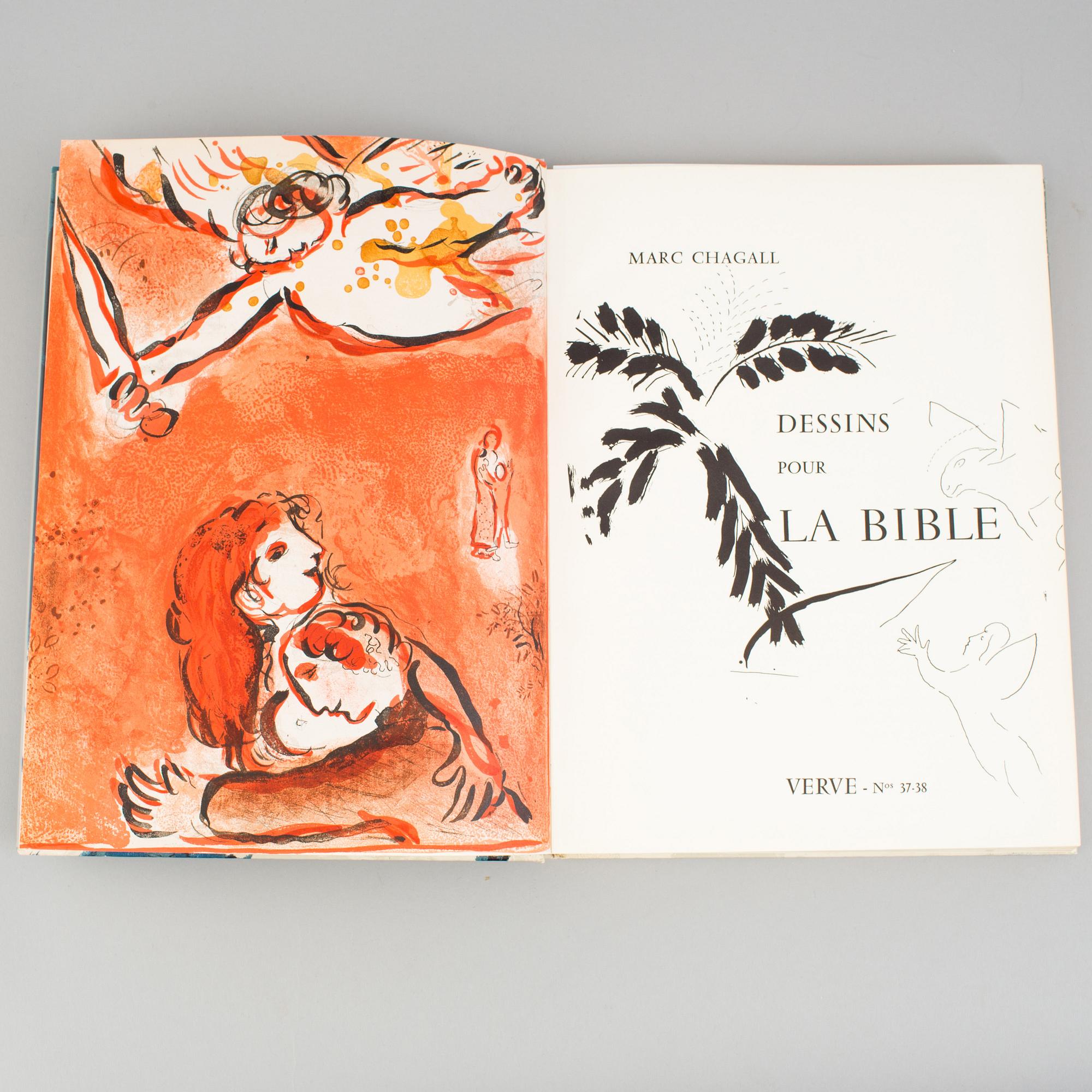 A MARC CHAGALL "Dessins pour la bible" with 24 colour lithographes, Paris 1960.