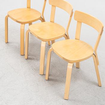 Alvar Aalto, three model 69 chairs, Artek, Finland.