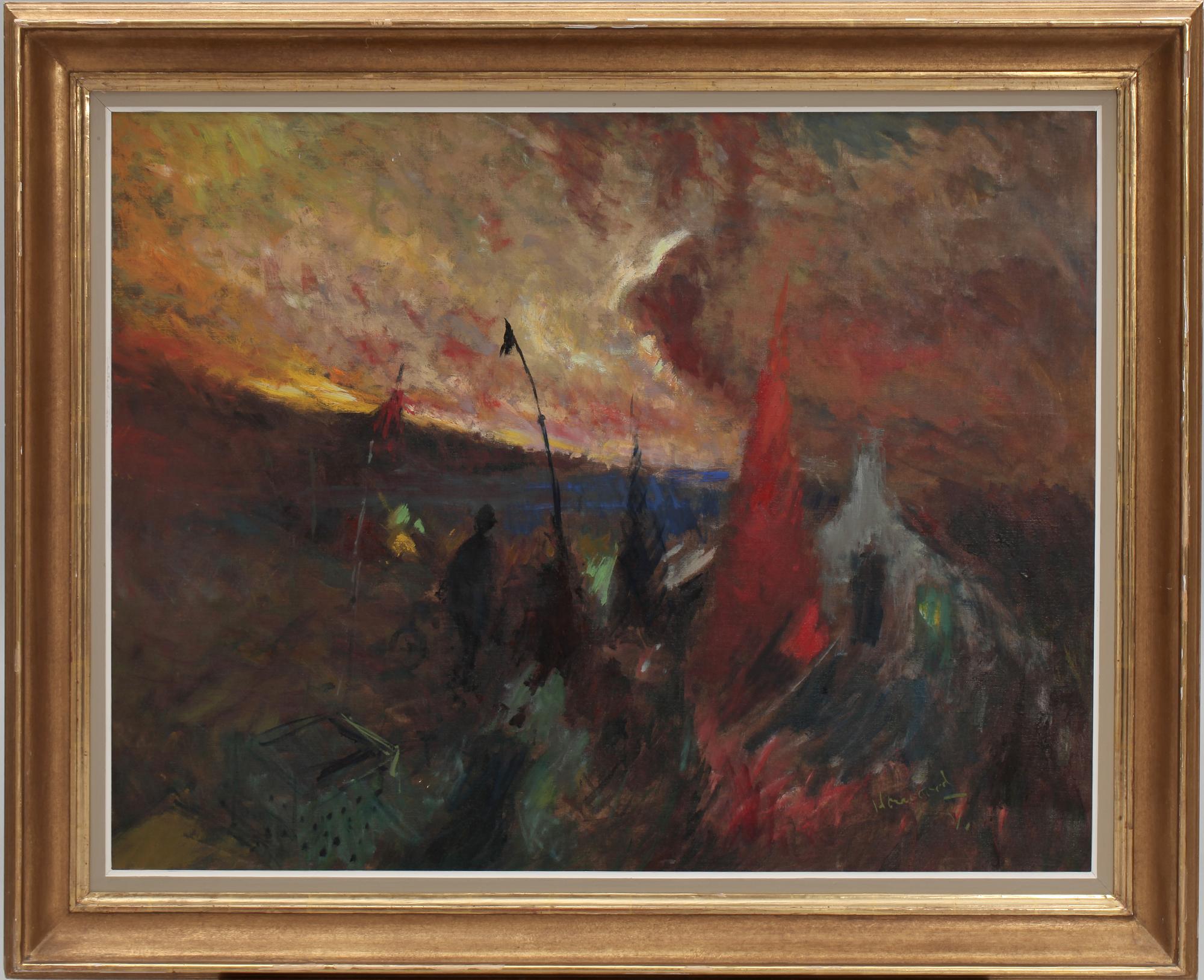 OKÄND KONSTNÄR, olja på duk, sign Hougaard o dat 57.