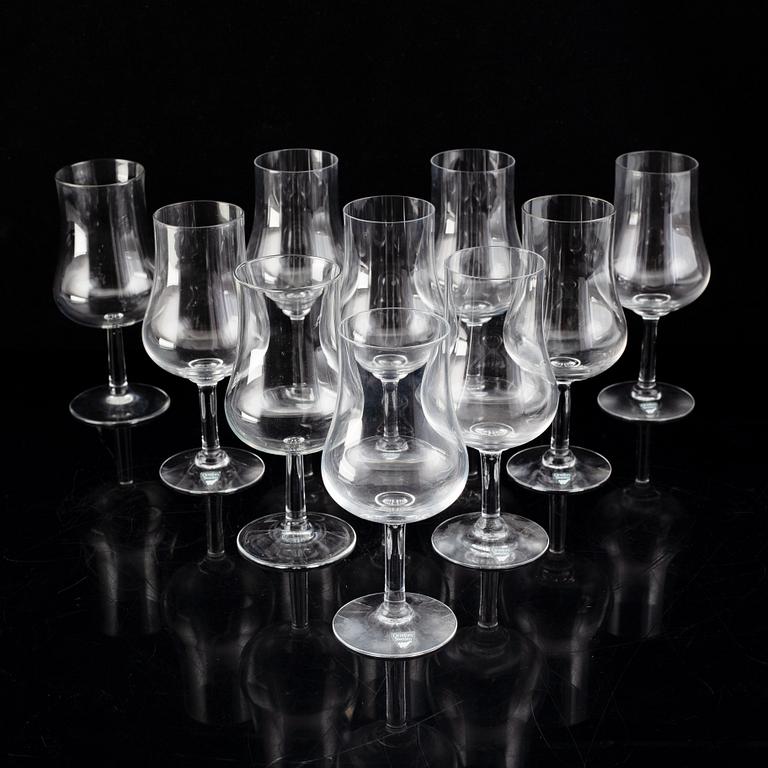 Gunnar Cyrén, 24 'Elixir" wine tasting glasses, Orrefors, Sweden.