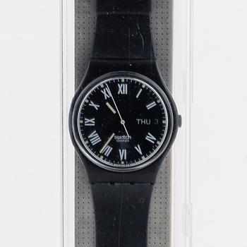 Swatch, Nero, wristwatch, 34 mm.