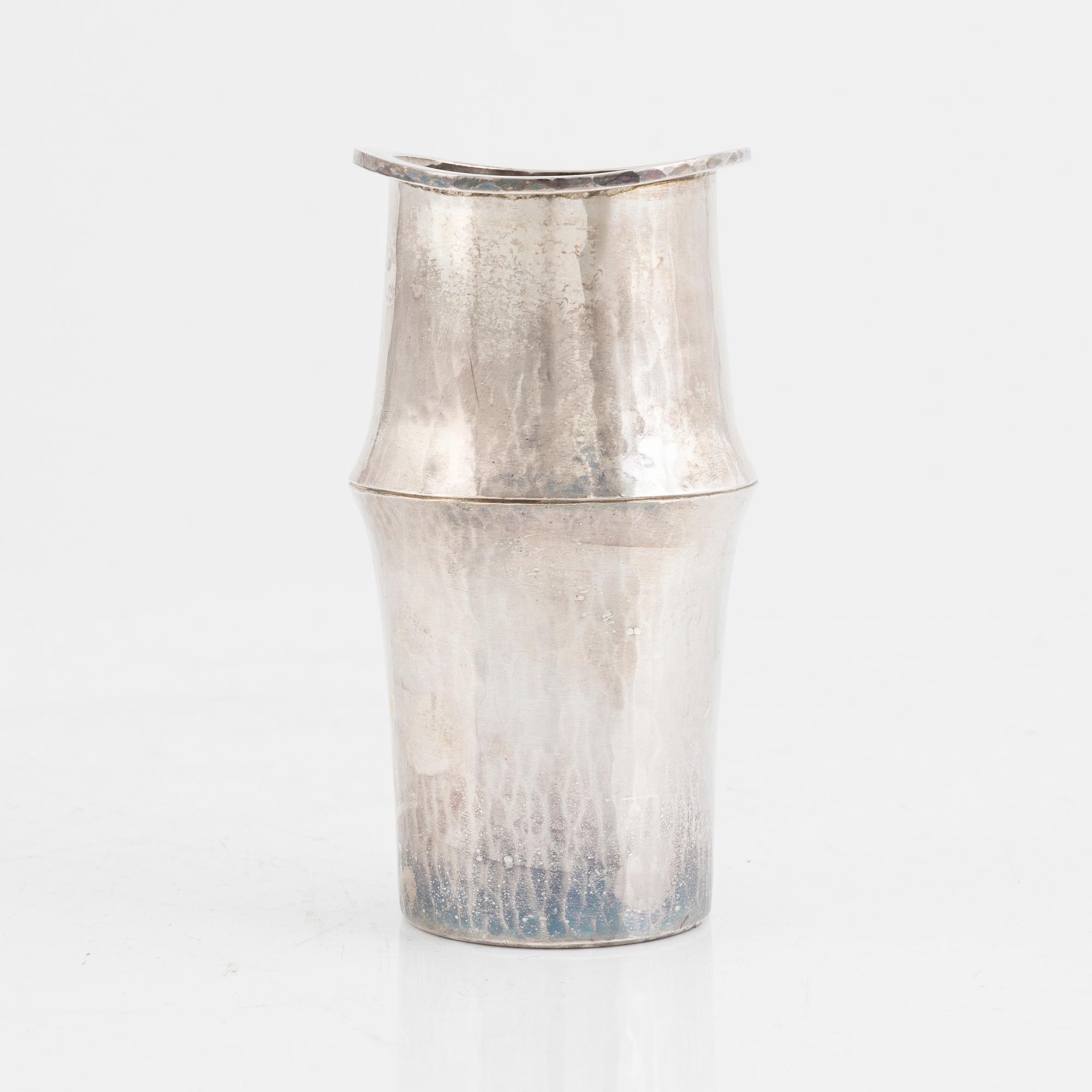A Swedish sterling silver vase, mark of Roland Lantz, Stockholm 1980.