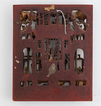 A wooden panel, China, late Qing dynasty.