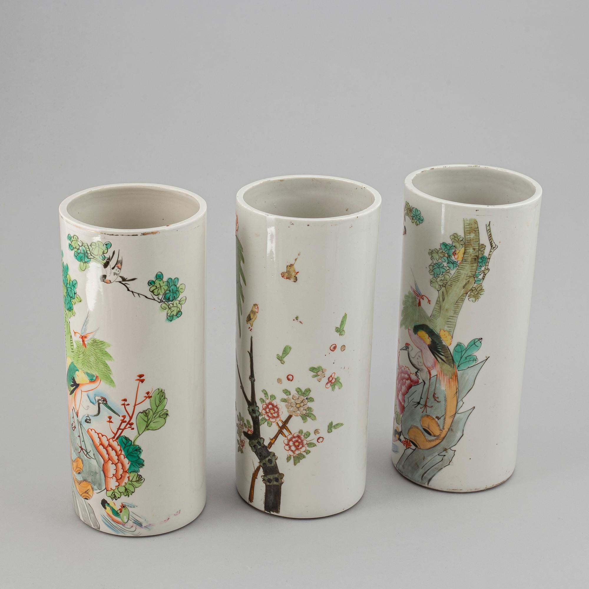 A set of three Chinese vases, 20th Century.