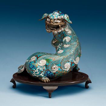 TEMPELHUND, cloisonné. Qing dynastin (1644-1912).